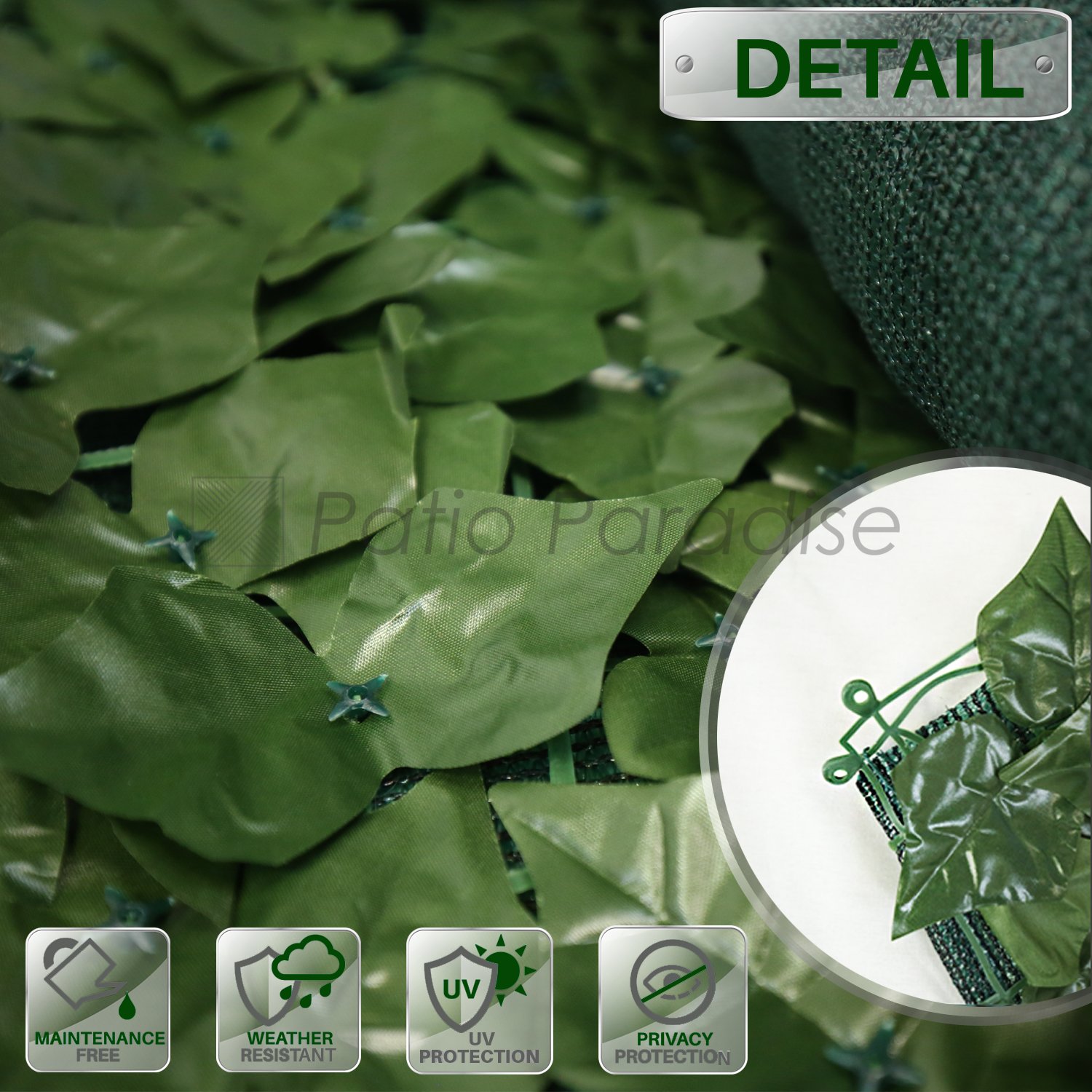 Patio Paradise 6' x 14' Faux Ivy Fence Privacy Screen with Mesh Back-Artificial Leaf Vine Hedge Outdoor Decor-Garden Backyard Decoration Panels Fence Cover