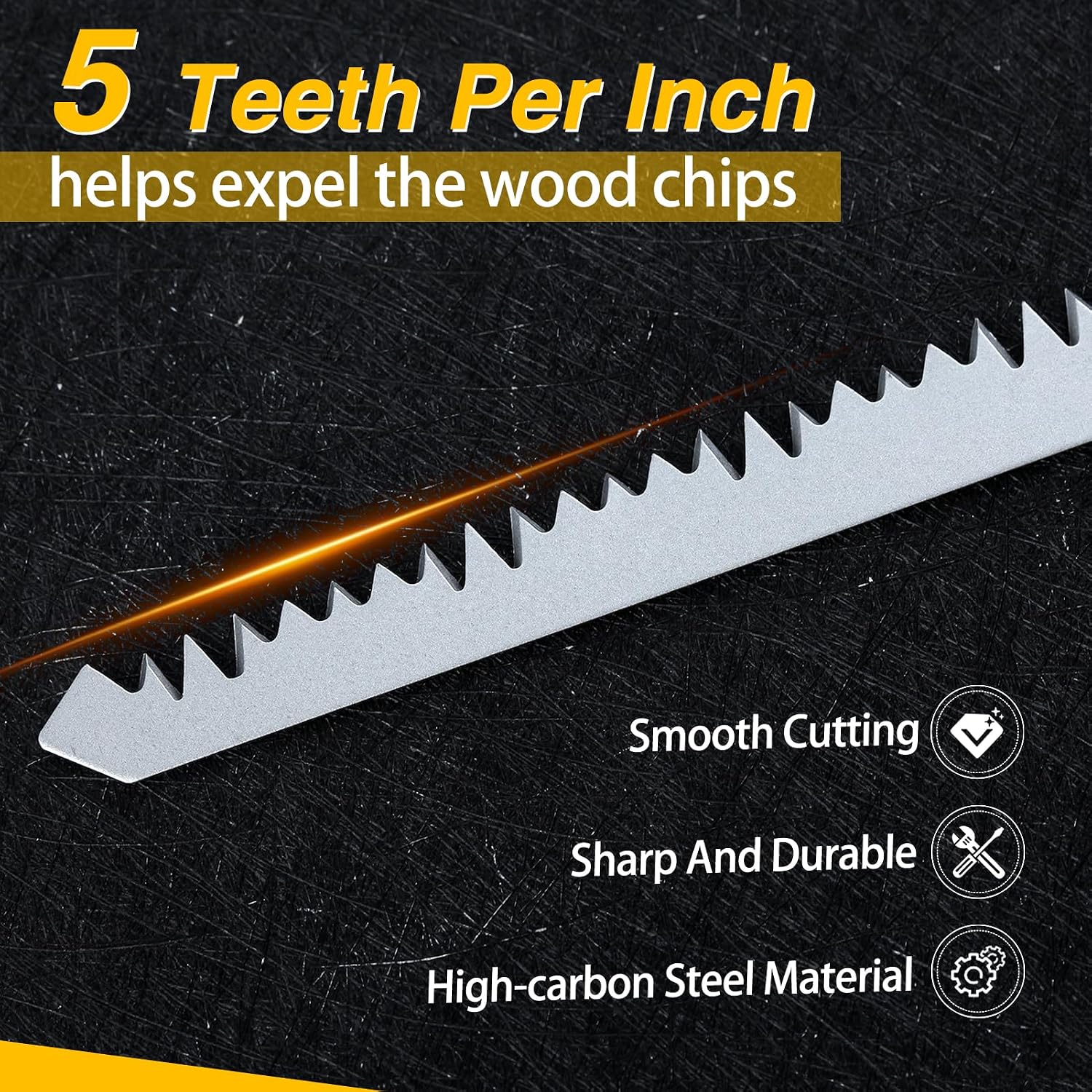 SPEEDWOX Wood Pruning Reciprocating Saw Blades 5-Piece 12-Inch 5 TPI Wood Cutting Reciprocating Saw Blades for Wood Construction Wood Cutting PVC Pipe Cutting Tree Pruning Reciprocating Saw Blade Set