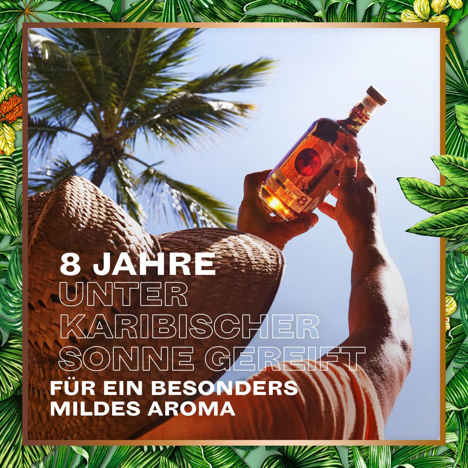 BACARDÍ Reserva 8 Jahre alter Premium Caribbean Rum, 40% Vol., 70 cl/700 ml, im Eichenfass gereifter Karibik-Rum, 8 Jahre unter karibischer Sonne gelagert, ideal als Geschenk