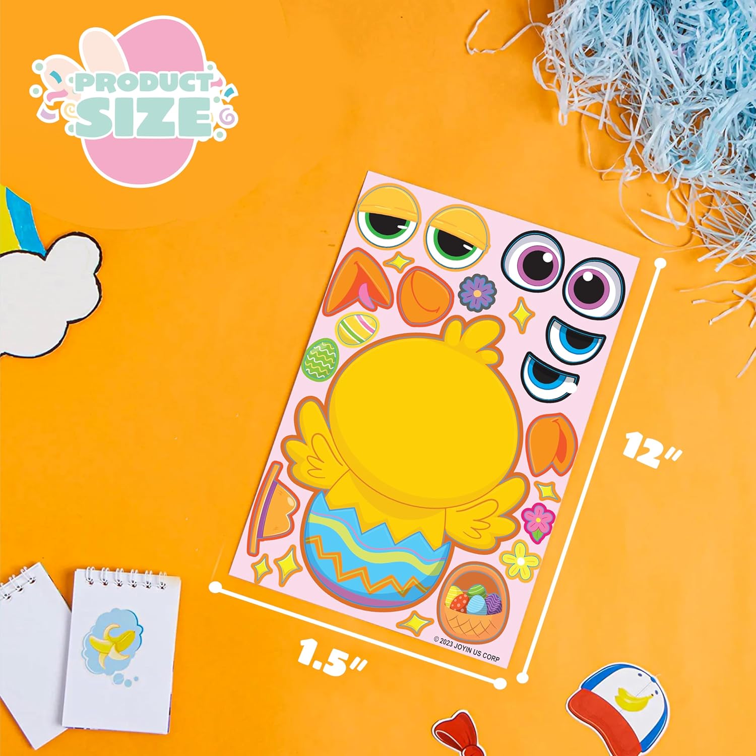 JOYIN 36 Sheet Easter Stickers Match Make a Face Stickers with Chick Bunny Sheep Egg Pattern, for Kids, Decorations for Water Bottle, Basket Stuffers,Classroom Prizes Easter Egg Hunt