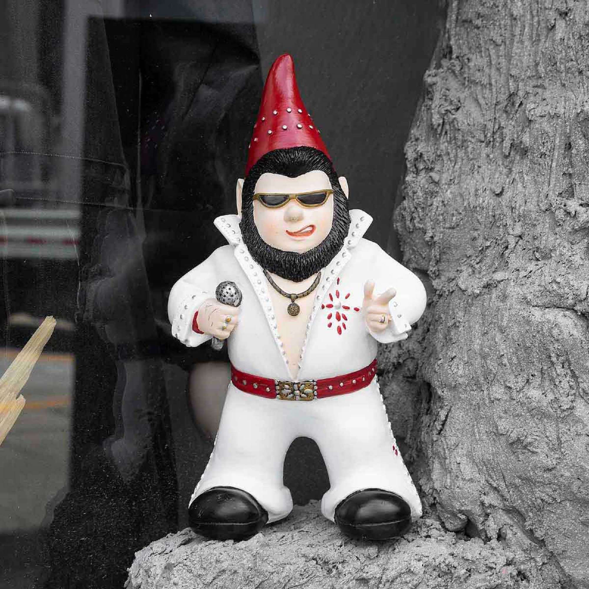 Duża piosenkarka krasnal statuetka ogrodowa na zewnątrz żywica figurka krasnoludka dekoracja domu zabawna rzeźba na patio poch podwórko ozdoba dom wyjątkowy prezent