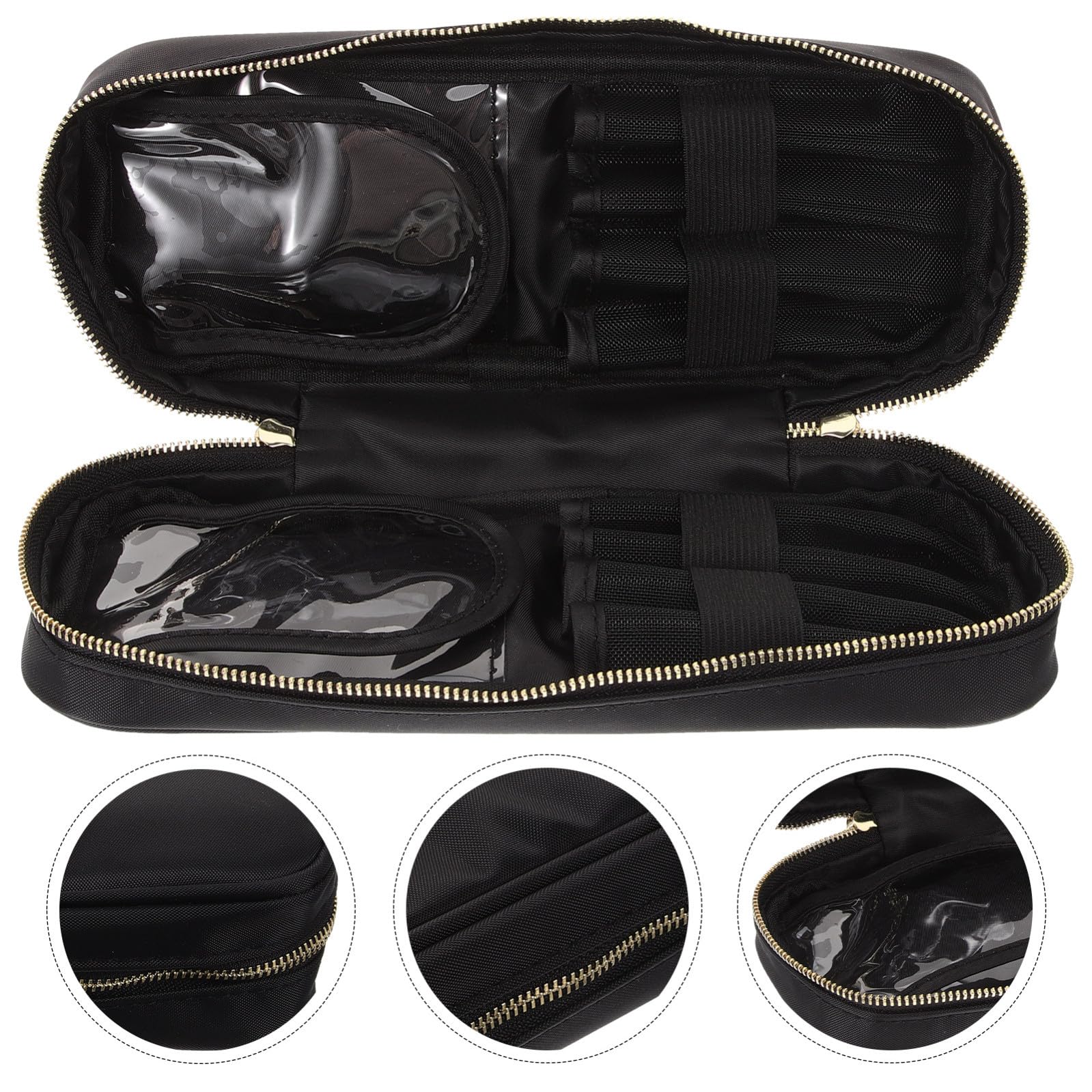 Astuccio per Pennelli Make Up da Viaggio Oxford Leggero e Portatile Chiusura a Zip, Organizer Cosmetico per Attività Outdoor