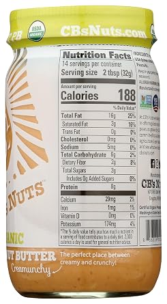 CB's Nuts Organic Creamunchy Peanut Butter, 16 oz