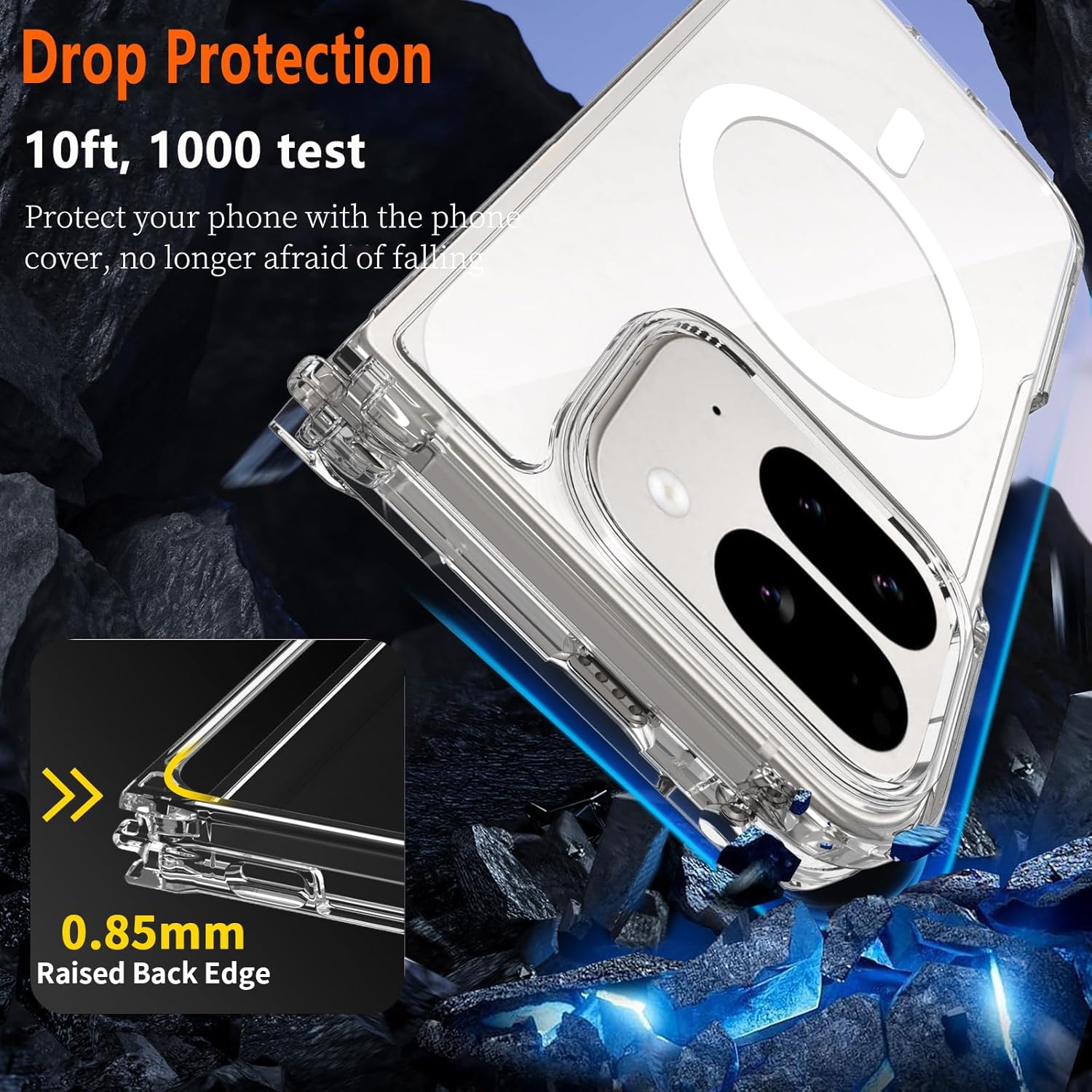 for Google Pixel 10 Pro Fold Magentic Case,Compatible with MagSafe,Shockproof TPU Bumper Hard PC Slim Protective Cover for Google Pixel10 Pro Fold Phone Cases (2025),Clear