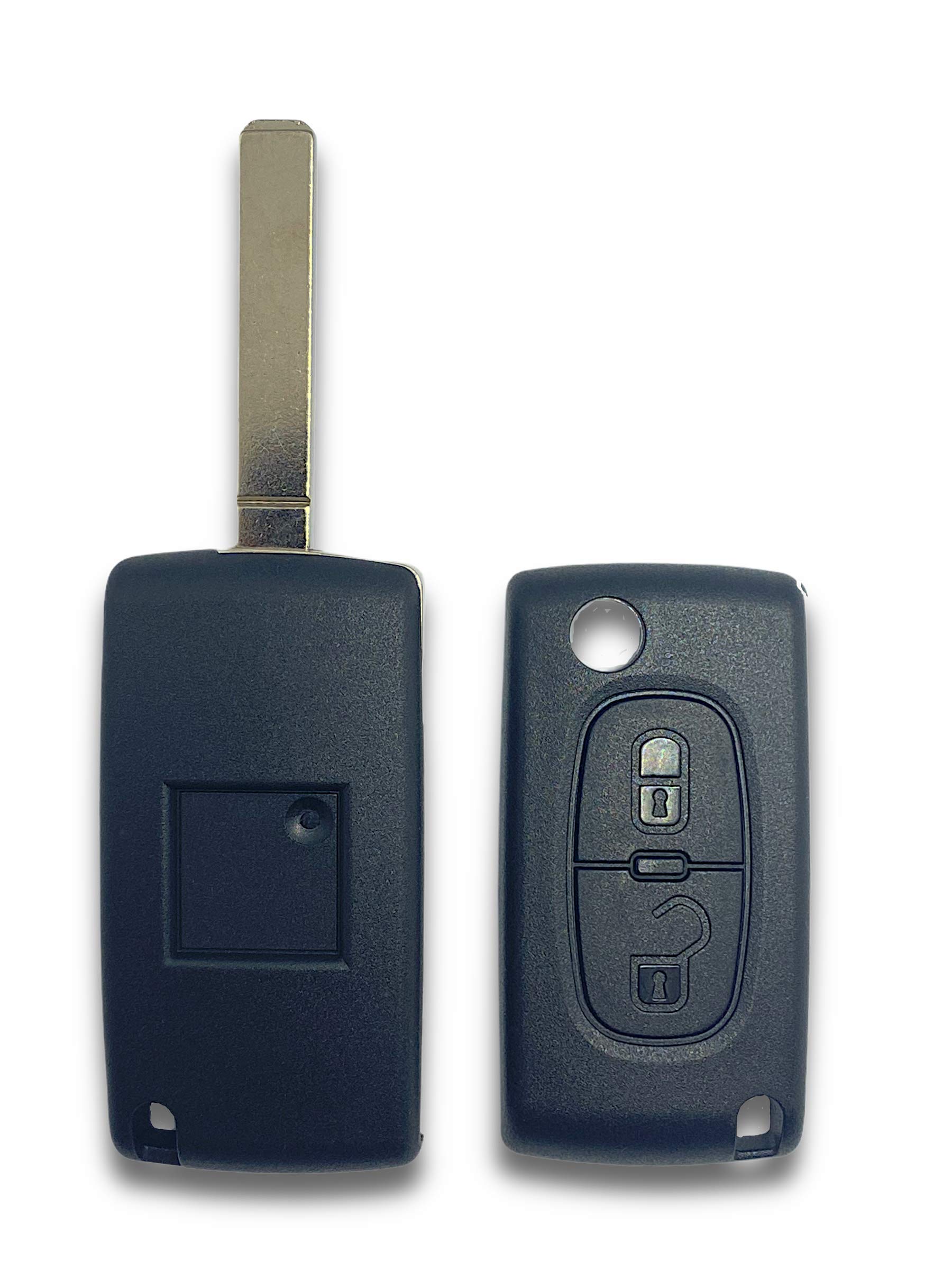 Guscio Telecomando Per Citroen C1 C2 C3 C4 C5 - Con Portachiavi In Pelle, Solo Scocca Esterna - Foto 3