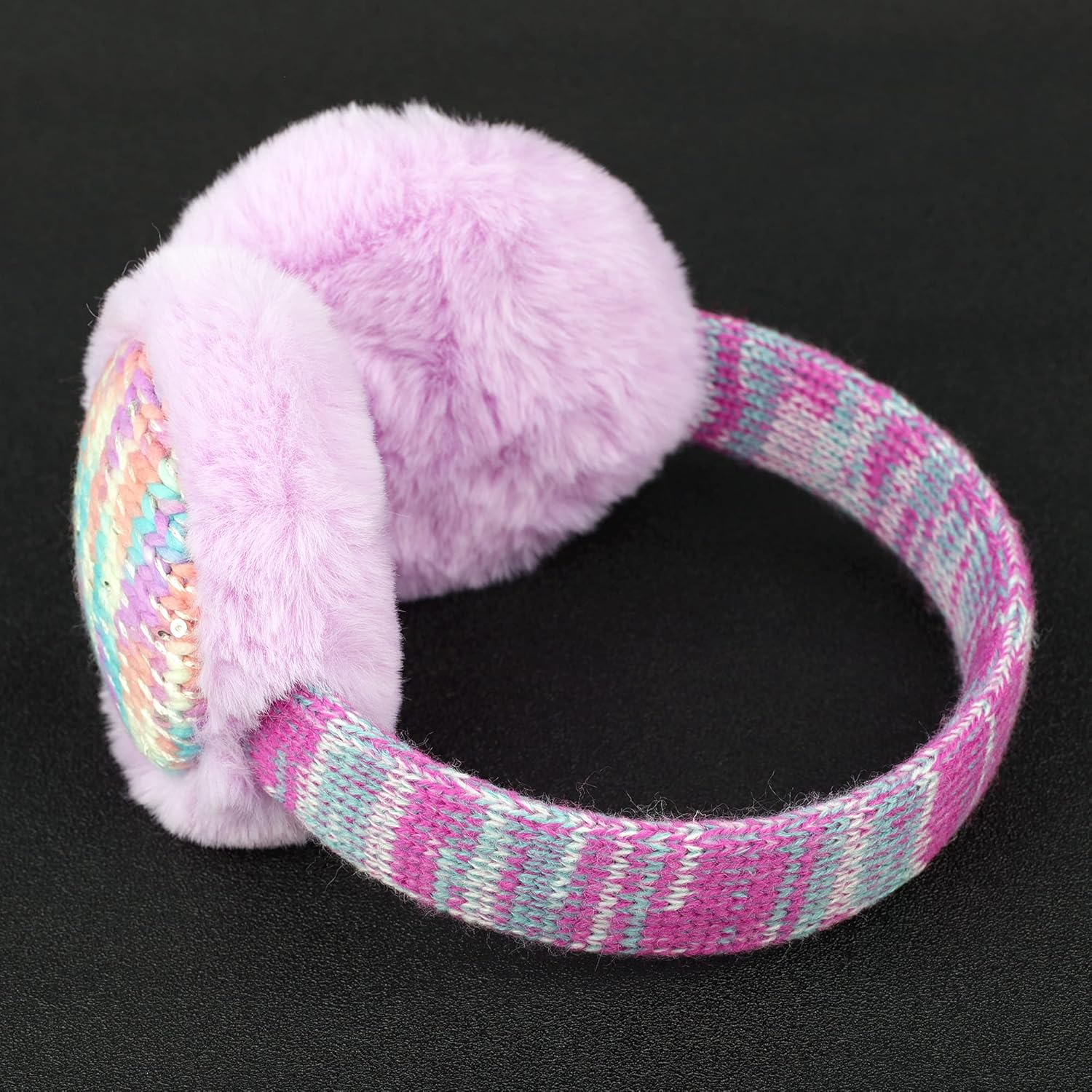 F Flammi Kids Knit Earmuffs Winter Outdoor Furry Ear Warmers for Boys Girls from Toddler to Big Kids - Image 6