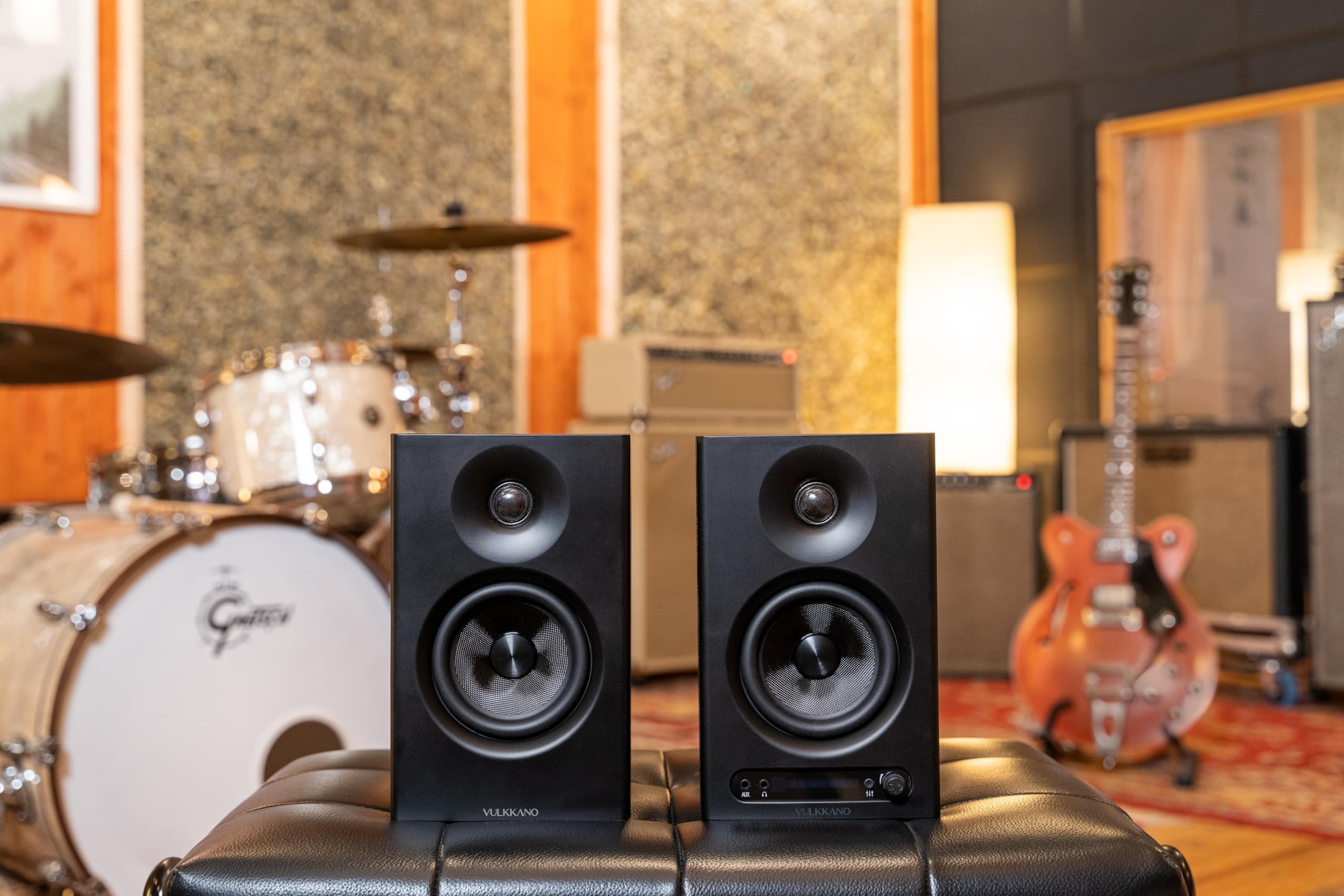 VULKKANO PRO4 Casse Monitor Studio con Woofer da 4”, Bluetooth, Ingresso Bilanciato TRS, RCA, Uscita per Cuffie, AUX, Ottica, Regolazioni EQ, Casse per PC