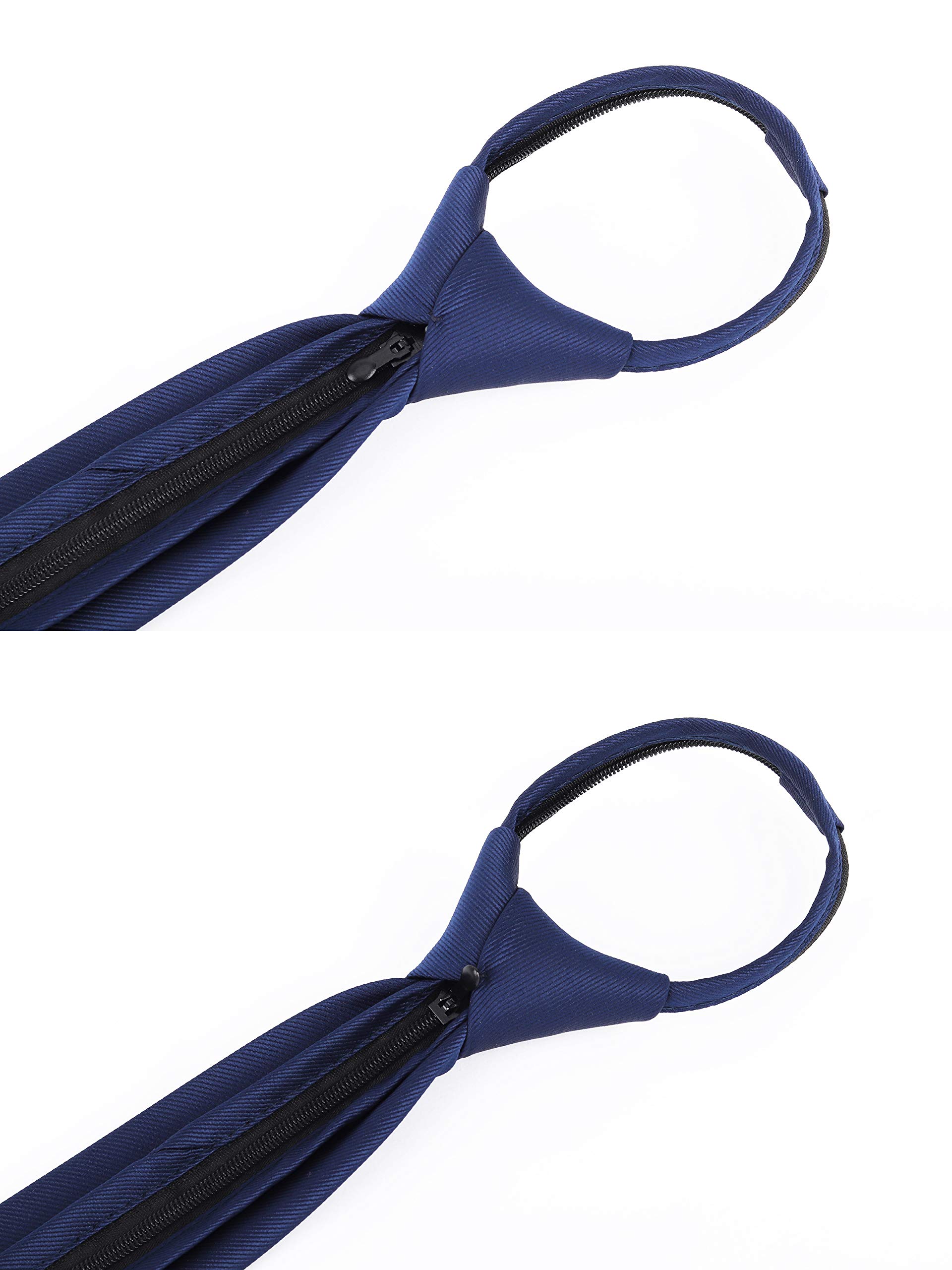 Hombre Corbata Estrecha 6cm con Cremallera Pre-atado Corbata Seguridad Casual Business Longitud 48cm - Liso