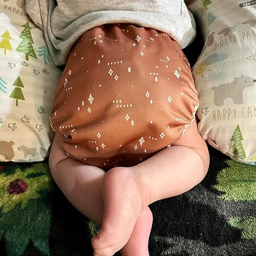 Miniatura 7 de Mama Koala Fundas de pañales de tela ajustables reutilizables con doble refuerzo para niñas y niños, cierre a presión, talla S (Simply Neautrals)