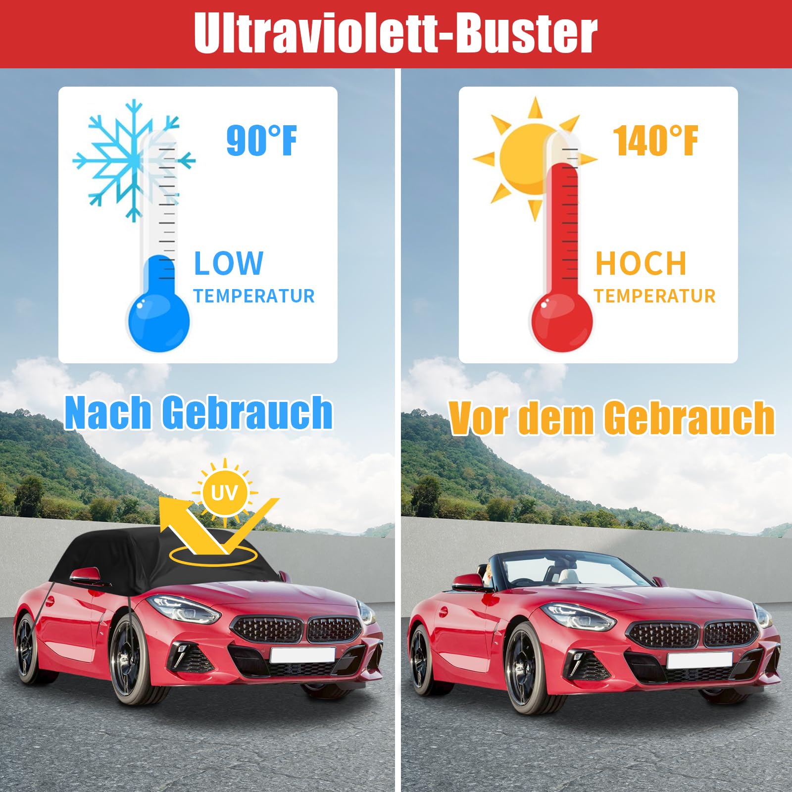 Pokrowiec na samochód, zamiennik do BMW Z3/Z4, wodoszczelny, półgarażowy 420D Oxford z paskiem, półpokrycie, plandeka samochodowa, na każdą pogodę, wiatroszczelna, odporna na promieniowanie UV, deszcz