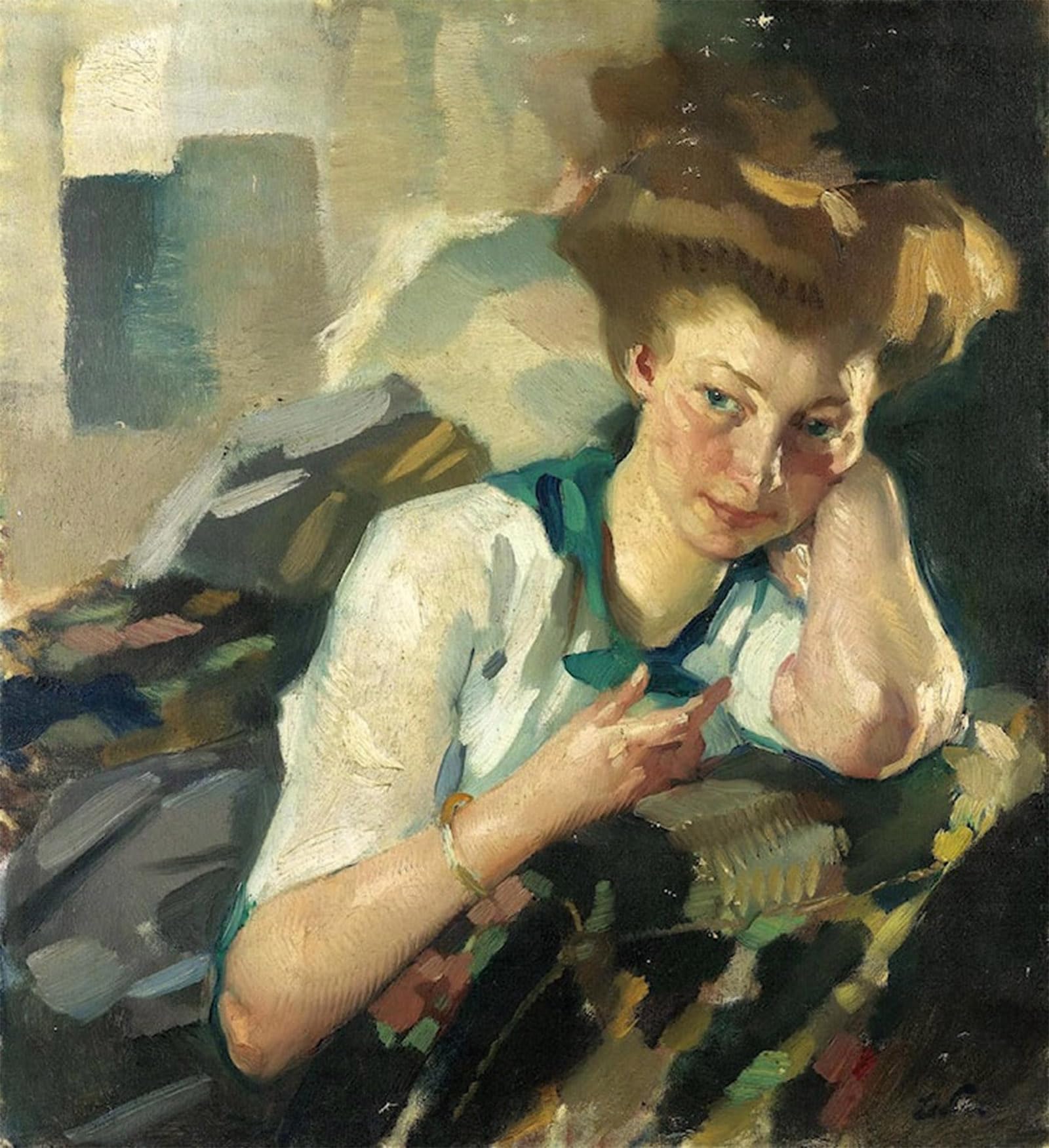 ARTXLXXBN Famous Painting Art Wall Decor Abstract Art Picture Portrait of a Young Woman by Leo Putz Animal Pictures for Home Decor 60x90cm