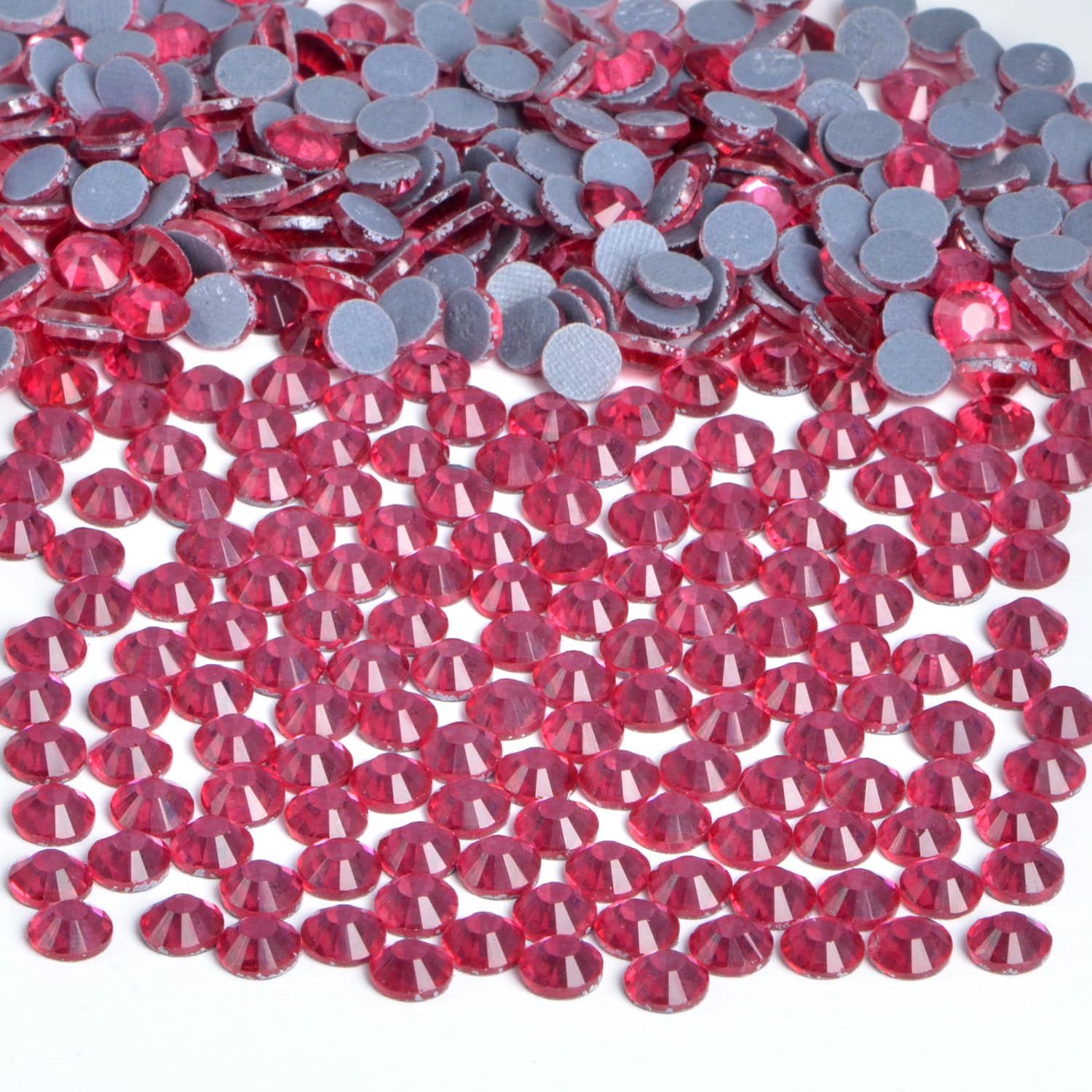 Bymitel Hotfix Crystal Rhinestones Round Gems Iron on DIY Jewelry Making Flat Back for Crafts,Rose, 3mm(SS12/2880pcs)