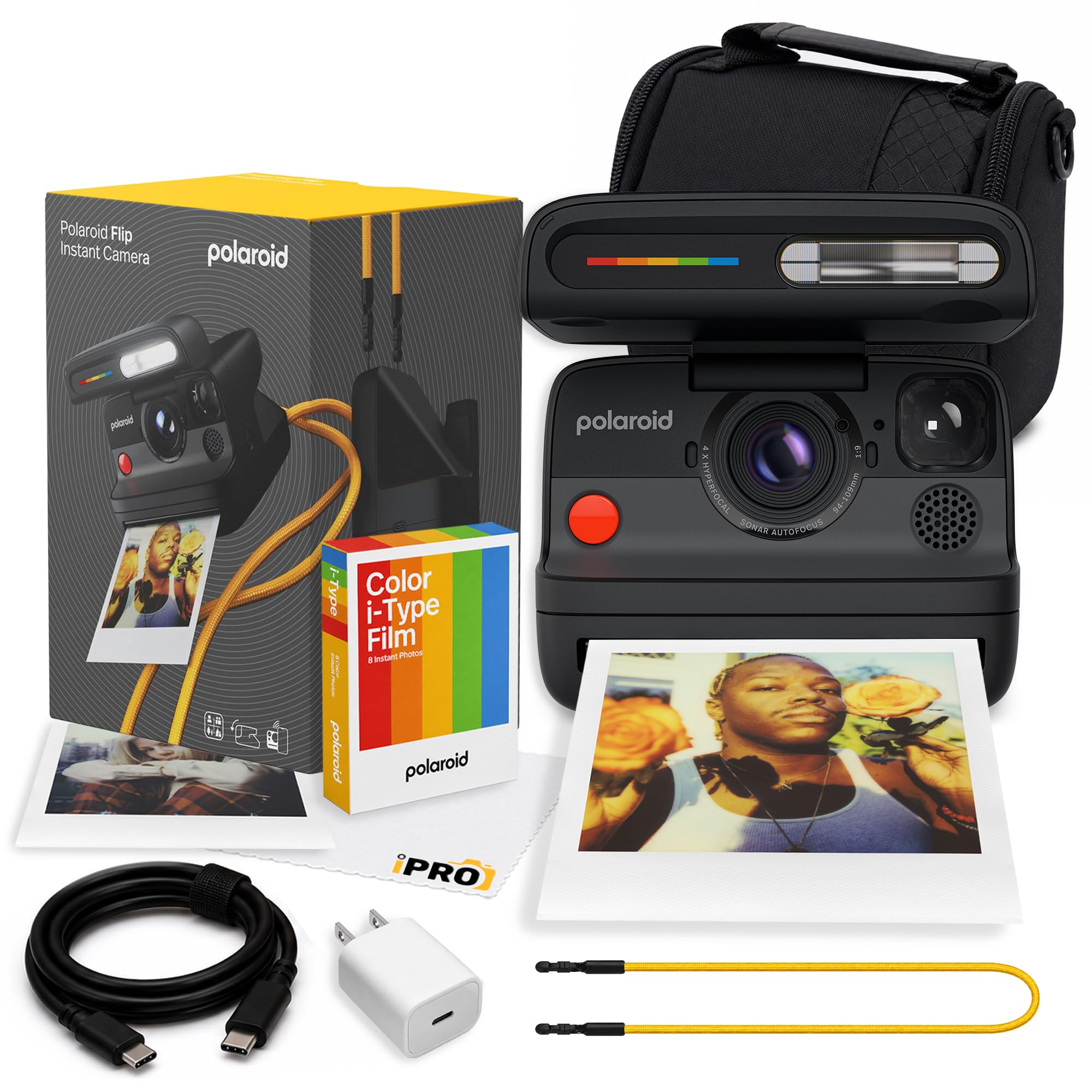 Polaroid Flip Instant Camera in Black with 4-Lens System + 8 Film Bundle | Instant Camera for Travel, Parties & Creative Photography, Sonar Autofocus, Compatible with i-Type & 600 Film-image-28
