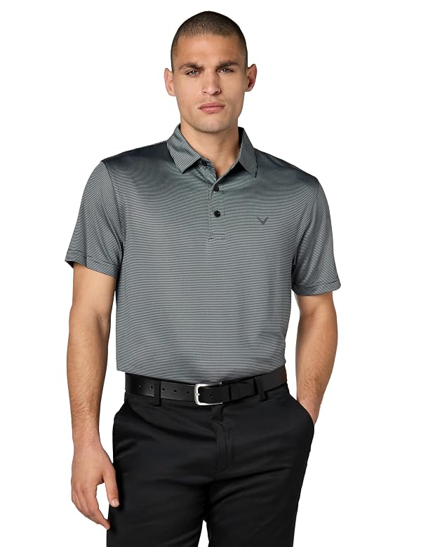 Callaway Men's Fine Line Stripe Short Sleeve Moisture-Wicking Stretch Golf Polo Shirt (Available in Big & Tall) by Callaway - Used condition - US$36.34