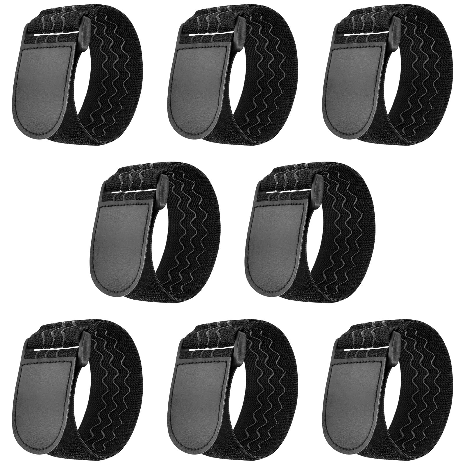 HOTUT 8 Pack Elastic Cinch Straps with Anti-Slip, 12"x 2" Adjustable Hook and Loop Storage Strap with Buckle, Multipurpose Cable Straps fo Extension Cords, Cables, Ropes, Hoses, Bike, RV, Boat
