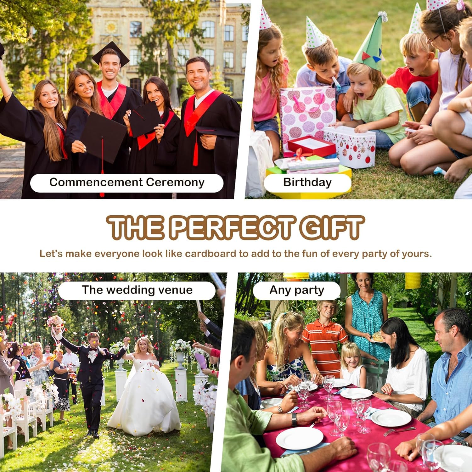 Individuelle lebensgroße Pappaufsteller, 1-8 ft Custom High Resolution Stand Up | Upload Ihr eigenes Foto - Perfekt für Hochzeit,Graduierung,Geburtstag (6ft：(180cm))