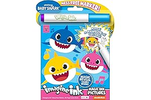 Imagine Ink Magic Ink Pictures and Game Book with Mess Free Marker (Baby Sharks)