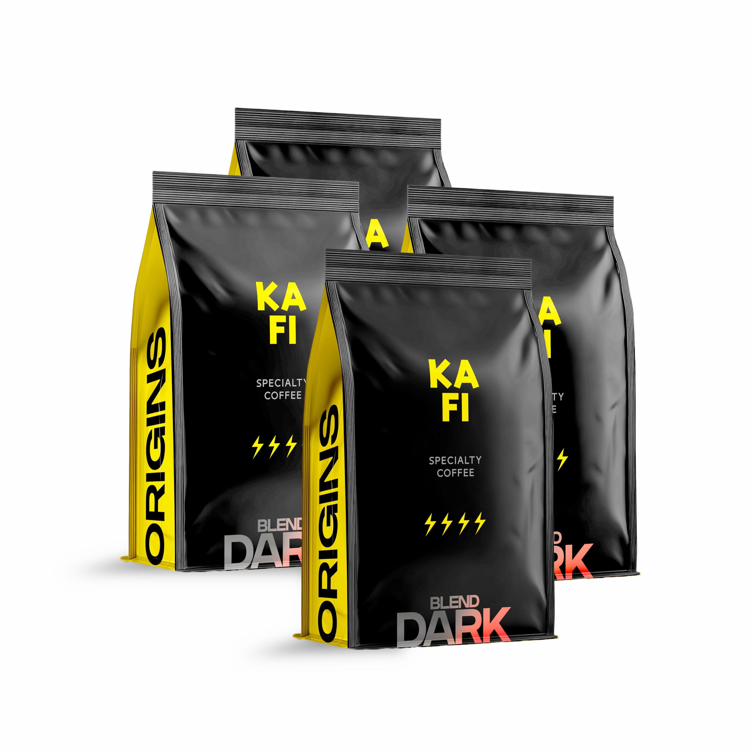 KAFI Café en Grano de Especialidad Dark Blend 2kg (4x500g) - 100% Arábica Natural - Chocolate, Caramelo, Nuez y Frutas Rojas - Cuerpo Equilibrado - Ideal para Cafetera Superautomática y Molinillo