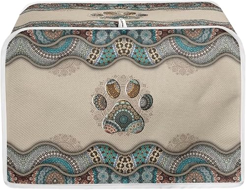 Talayituse Funda para tostadora con estampado de huellas bohemias de 4 rebanadas para pan, cubierta lavable para tostadora de cocina, cubierta para