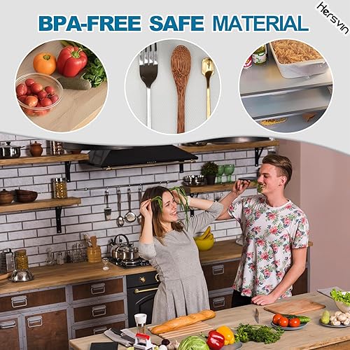 Miniatura 4 de Hersvin Revestimientos para estantes de 17.5 pulgadas x 20 pies, alfombrillas no adhesivas para cajones, protector de armario de cocina, forro para
