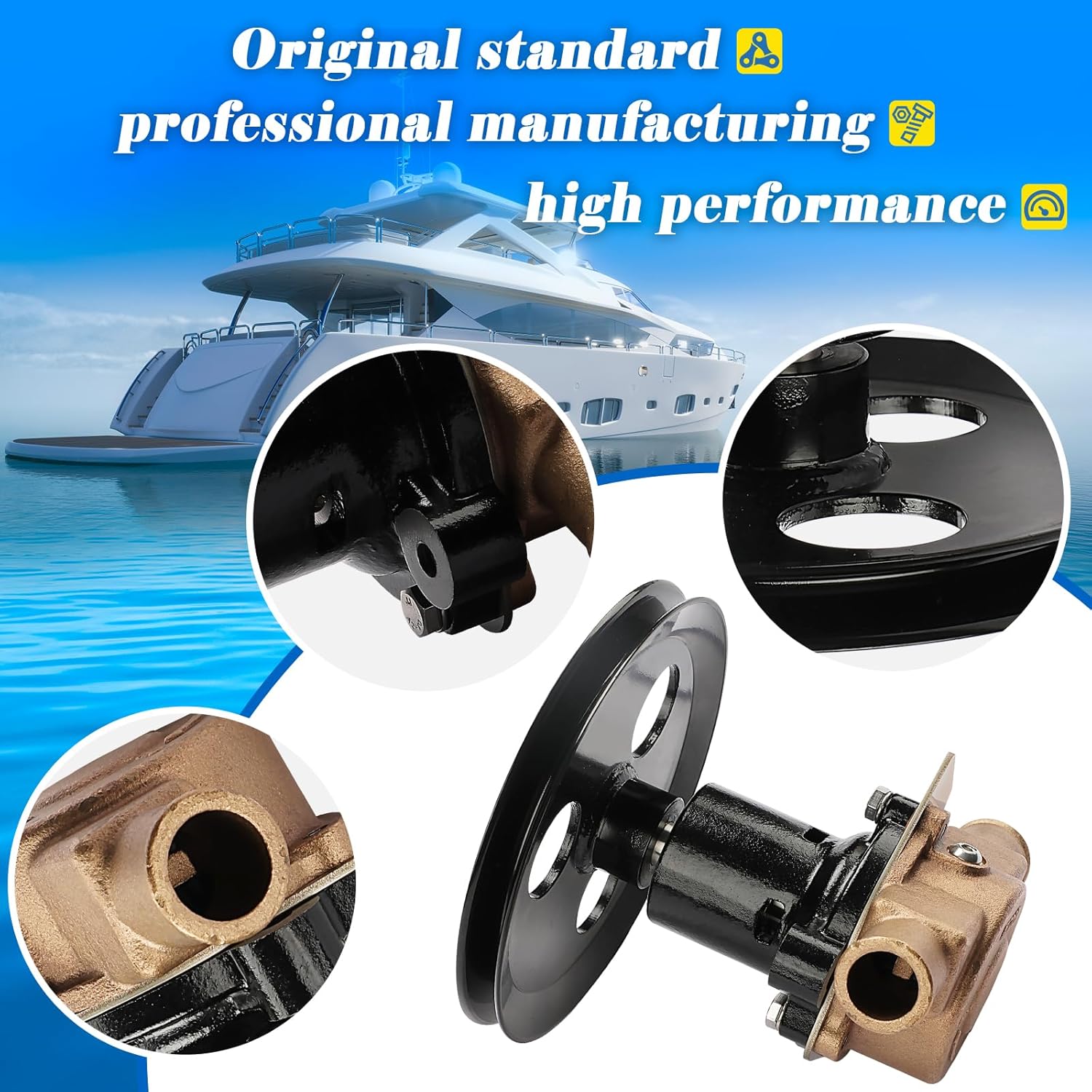 18830-0010 RA057007 Raw Sea Impeller Water Pump Replacement for Ford marine 5.0, 5.8, 351, 302 / Sherwood Pleasurecraft & Ski boat G20, G21