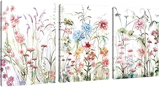 SUMGAR Flowers Wall Art Colorful Floral Artwork Romantic Blossom Paintin...