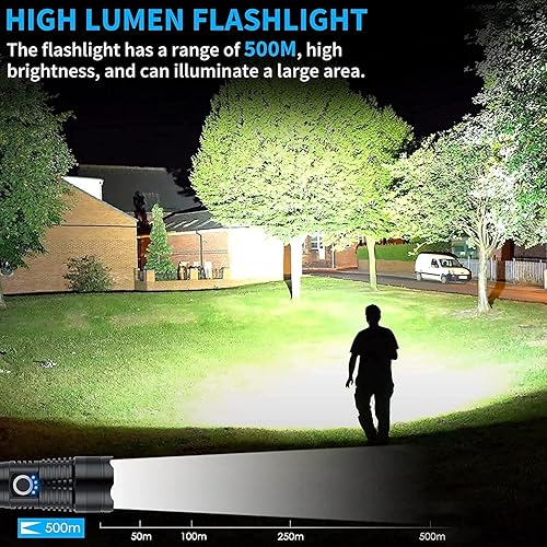 Miniatura 2 de Linternas recargables de alto lúmenes linterna táctica súper brillante de 10000 lúmenes linterna LED XHP 90 linterna táctica con zoom impermeable 5