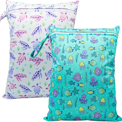 Miniatura 12 de Bolsa húmeda impermeable reutilizable para traje de baño, viajes, playa, piscina, traje de baño, pañales, ropa sucia de yoga, gimnasio, guardería,