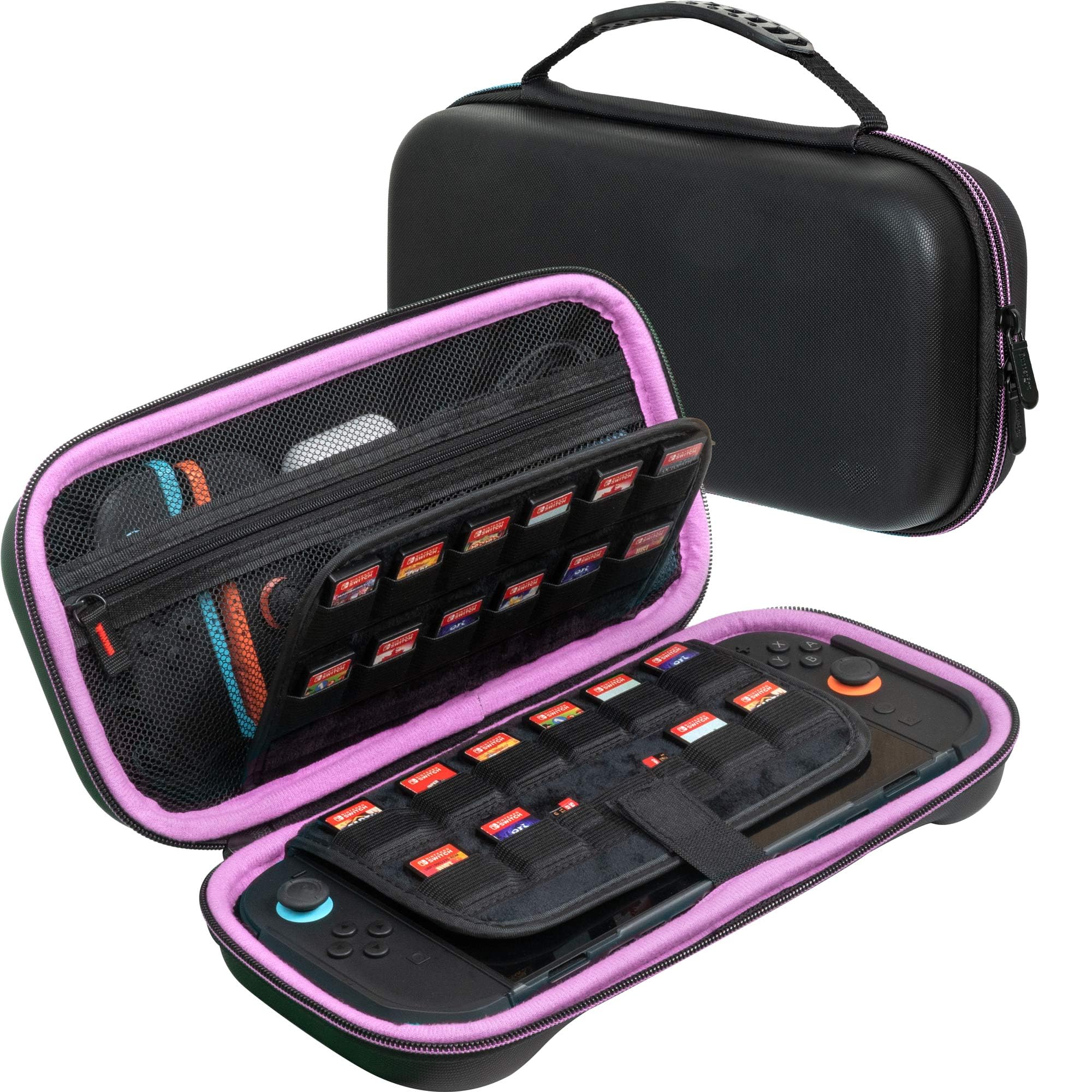 ButterFox Carrying Case For Nintendo Switch 2/Switch Lite (Black/Pink, Switch 2)