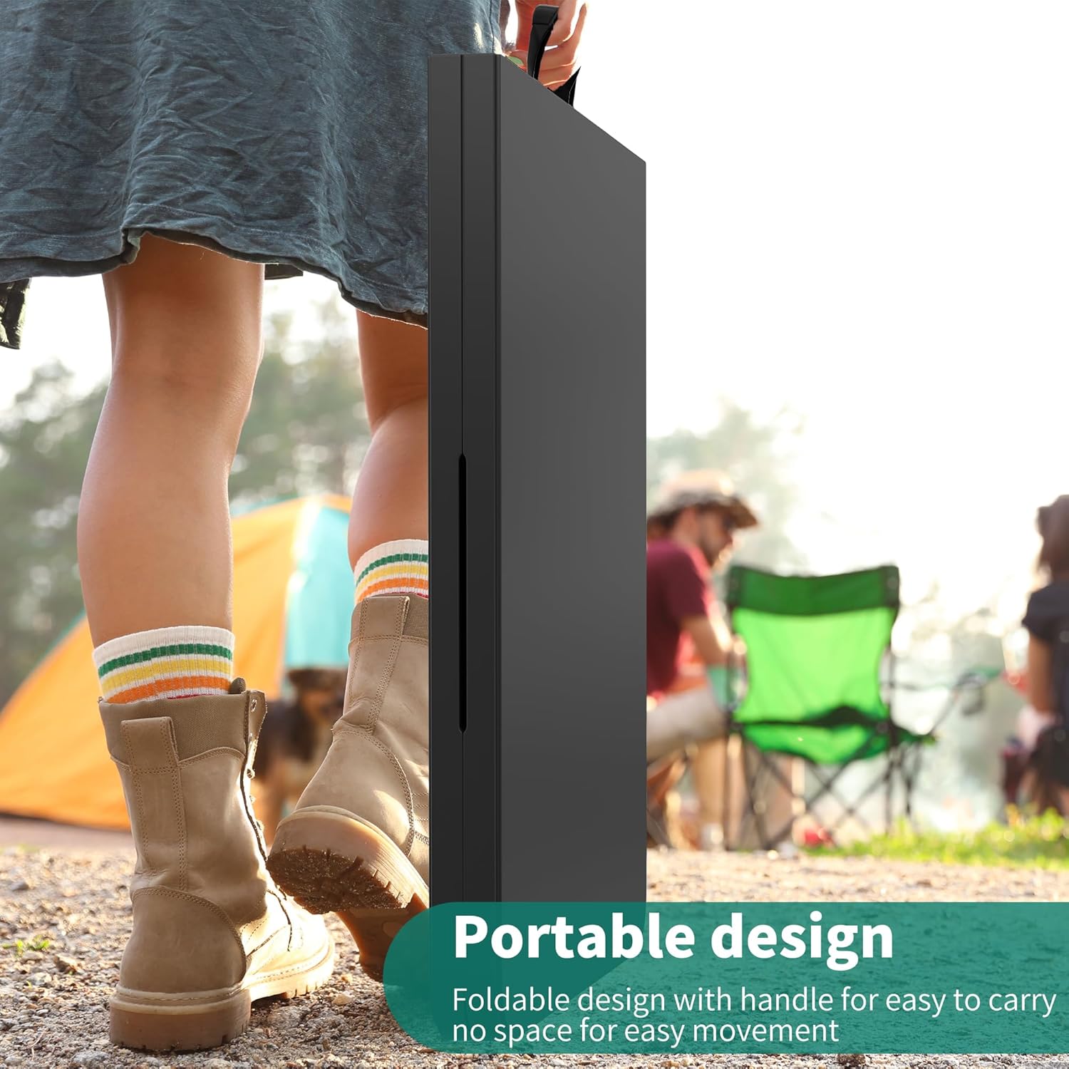 YITAHOME 6FT Folding Table, Outdoor Folding Table w/Heavy Duty HDPE Tabletop, Rectangle Folding Tables w/Portable Carrying Handle for Picnic, Parties, Camping & Indoor Activities, Black