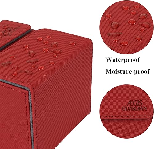 Miniatura 4 de AEGIS GUARDIAN - Caja de cartas con bandeja de dados para tarjetas MTG, caja de mazo Commander para más de 150 cartas con funda, caja de