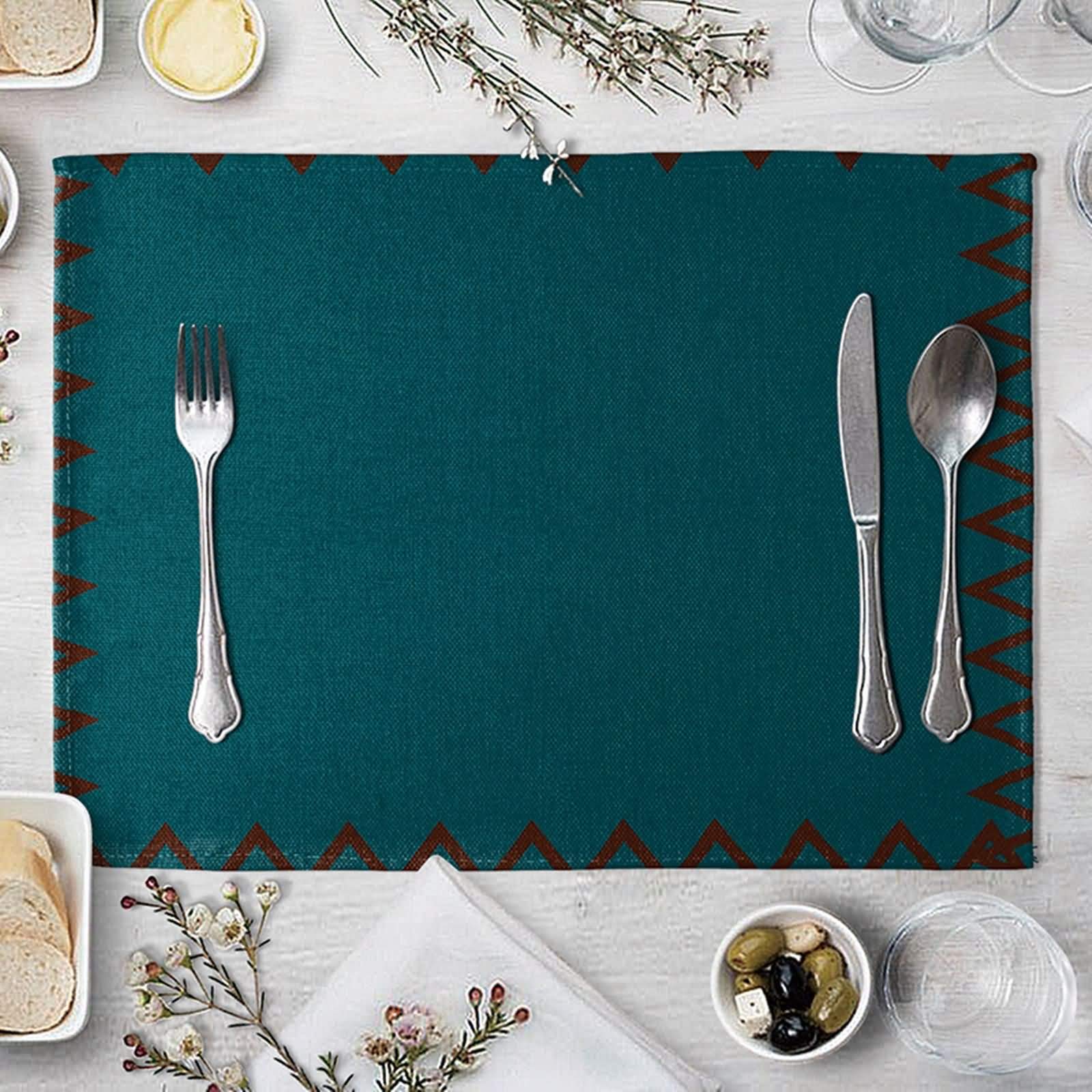 Homxi Lot De 2 Sets De Table Ronds 30 Cm – Lavables Et Antidérapants En Polyester – Protection De Table Pour Cuisine Et Salle à Manger, Bleu