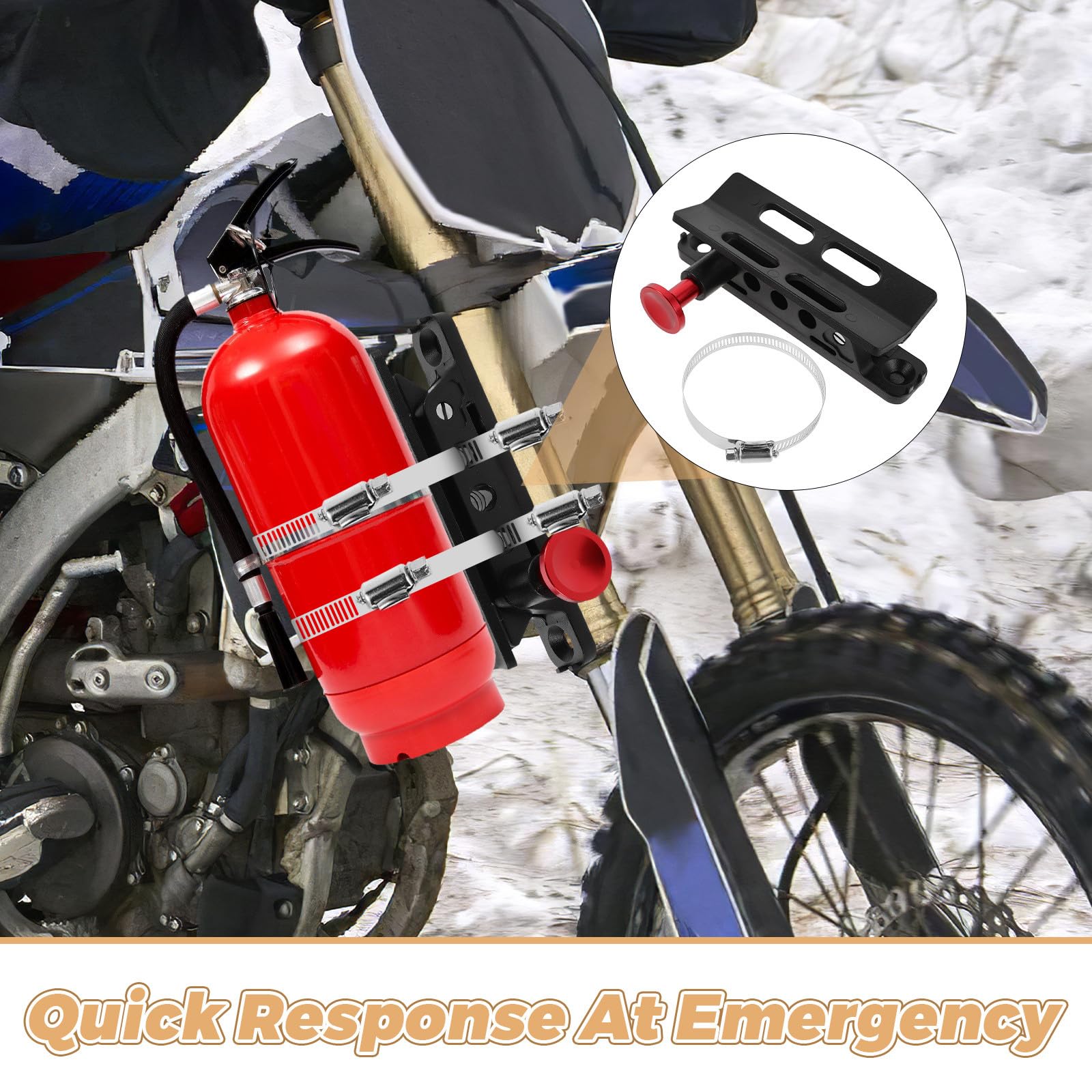 Gadpiparty Soporte de Extintor para Vehículo Utv Liberación Rápida, Abrazadera Antivuelco Resistente, Montaje Plástico Duradero para Motocicleta y Camión, Soporte Compacto para Seguridad
