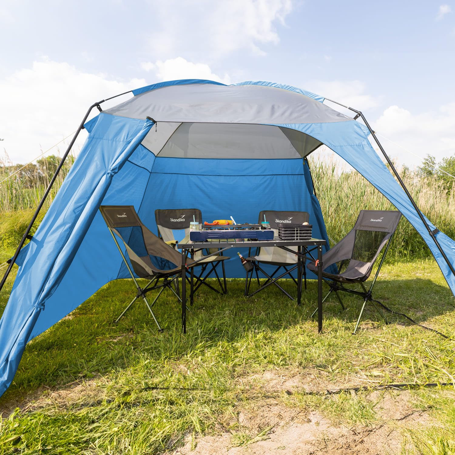 Skandika Pavellón Inari 300 Carpa jardín/Camping/Outdoor con Paredes Laterales integradas - 300 x 300 cm - Altura 210 cm