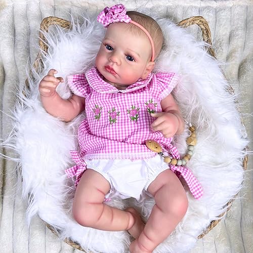 MRB Lifelike Reborn Baby Dolls, 20 Inch Realistic Real Life Baby Dolls Girl with Soft Weighted Body and Blue Eyes, Newborn Baby Dolls Gift with Accessories for 3+ Years Old Kids