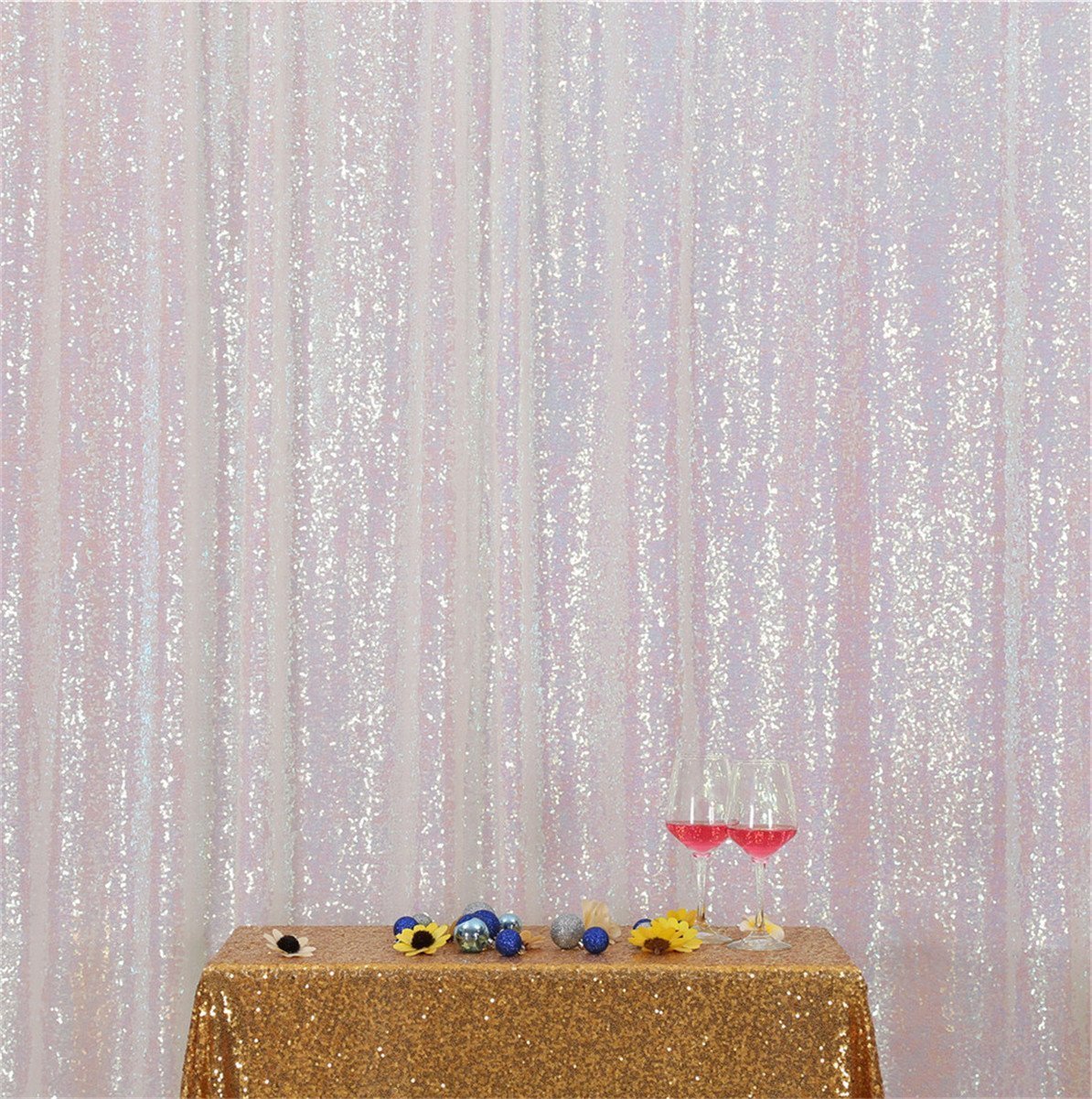 Eternal Beauty 305x305cm Amber Gold Shinny Sequin Photography Backdrop Party Prom Wedding Youtobe Banquet Photo Background (10x10 feet)