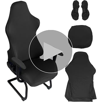 Housse Chaise Protection Animaux Housse Velours Élastique Pour Chaise De Bureau Avec Accoudoirs – Housse Fauteuil Gaming Extensible Blanc – Protection & Déco (Taille L
