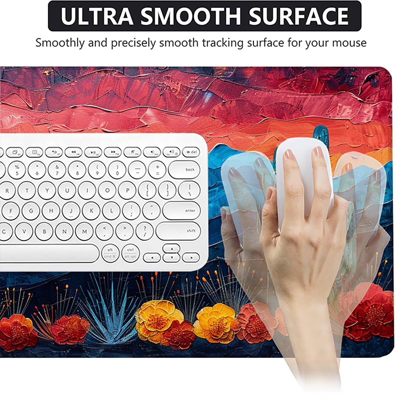 Amanecer Alfombrilla Ratón Gaming XXL 1500x800 mm, Alfombrilla Gaming Rojo Mousepad con Base de Goma Antideslizante, Impermeable Desk Mat para Teclado y Raton, Accesorios Gaming Regalos de Hombre H-U
