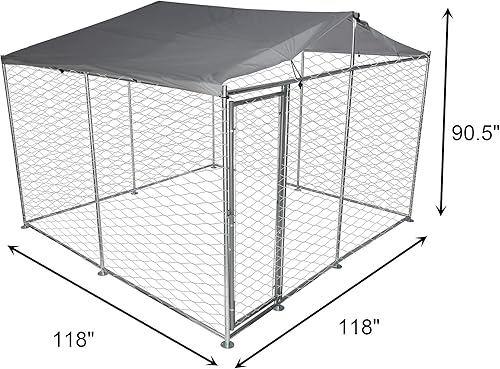 Miniatura 4 de Parque de metal para perros (10 pies 6.5 pies), perrera, para exteriores