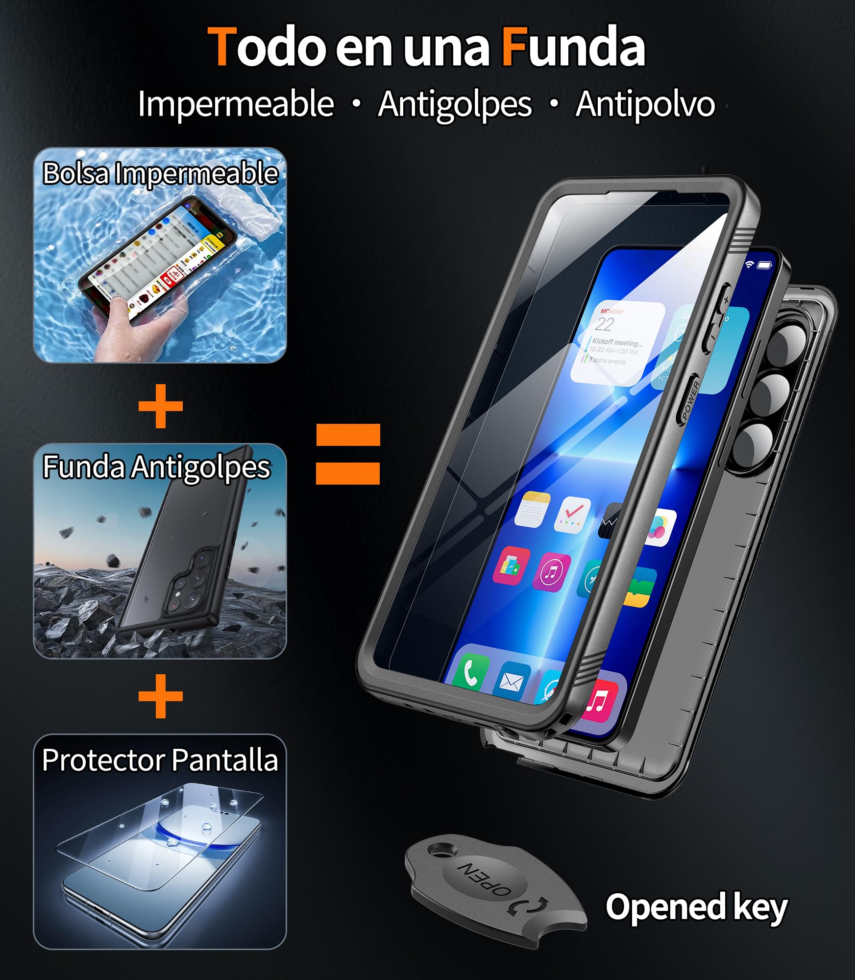Cozycase Top Funda Magnética para Samsung Galaxy S25 Ultra para Magsafe 360 Militar Antigolpes IP68 Impermeable Resistente Carcasa Antipolvo Acuatica Sumergible Agua Doble Waterproof S 25 Ultra Case