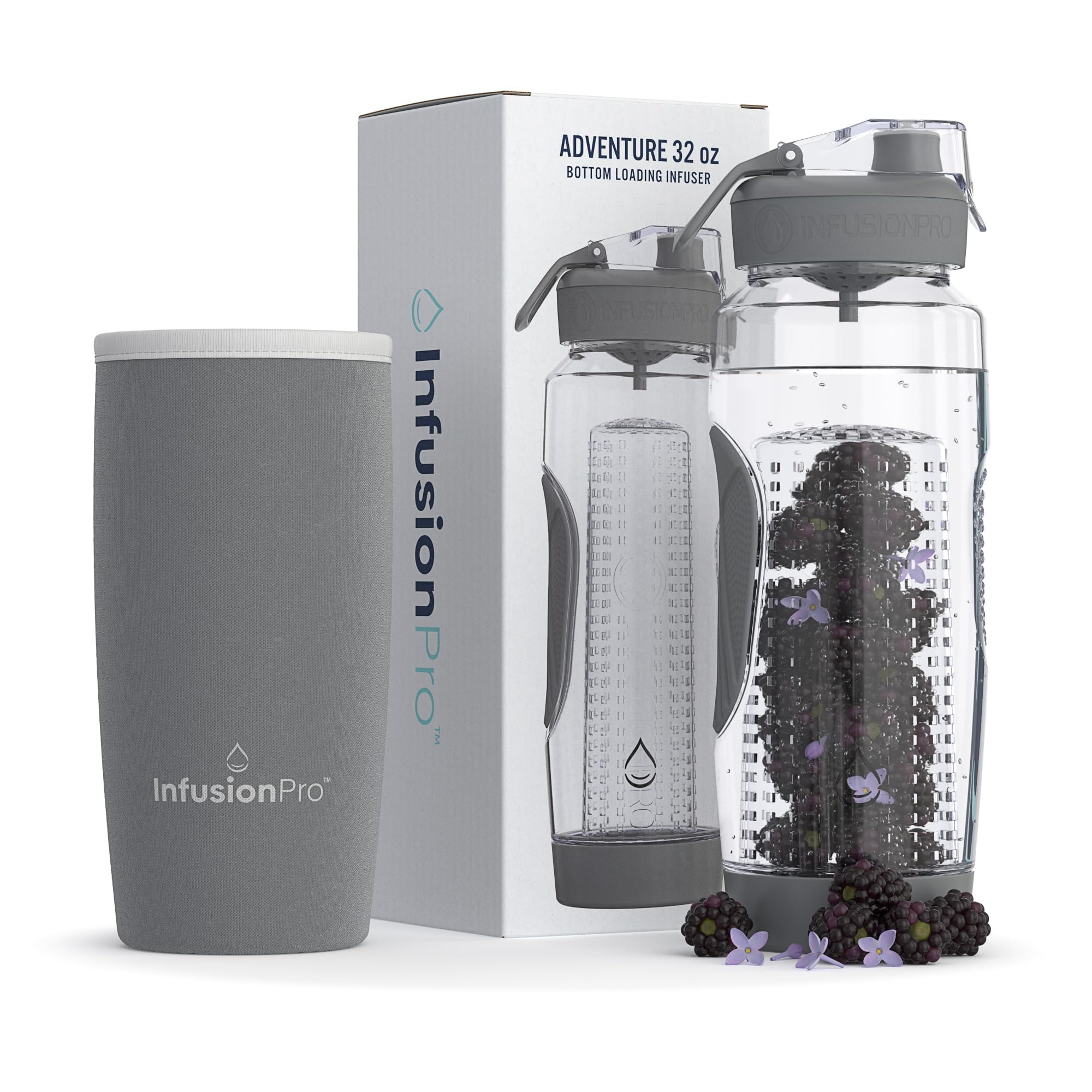 Infusion Pro 32 oz. Fruit Infusion Water Bottles With Insulated Sleeve