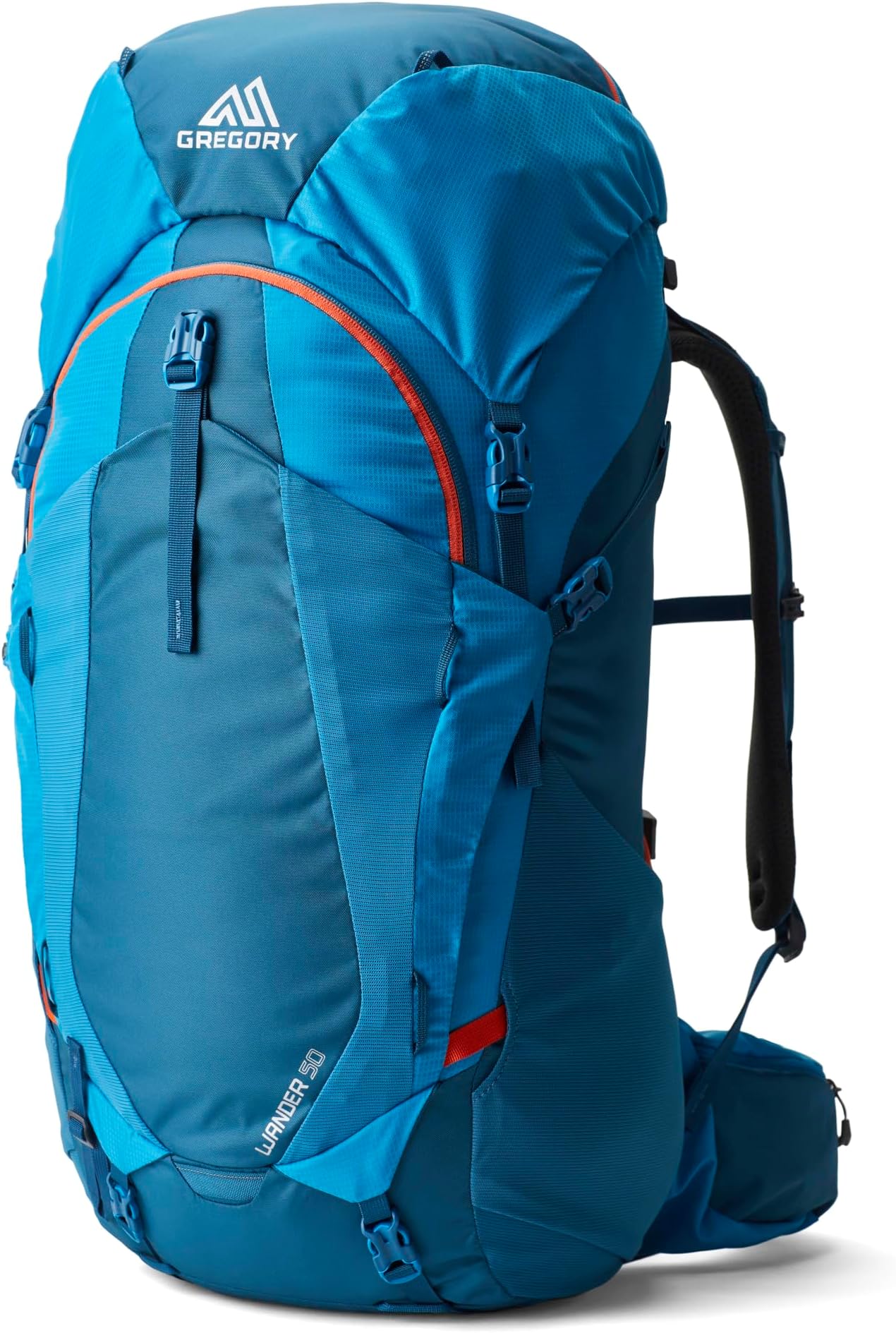 Wander 50L Unisex Youth Backpacking Pack, One Size Fits All, Pacific Blue