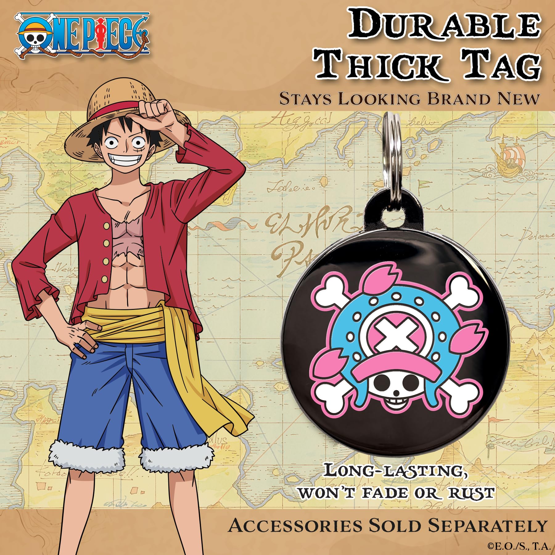 Amazon.com : One Piece Anime Personalized Dog Tags for Pets: Straw