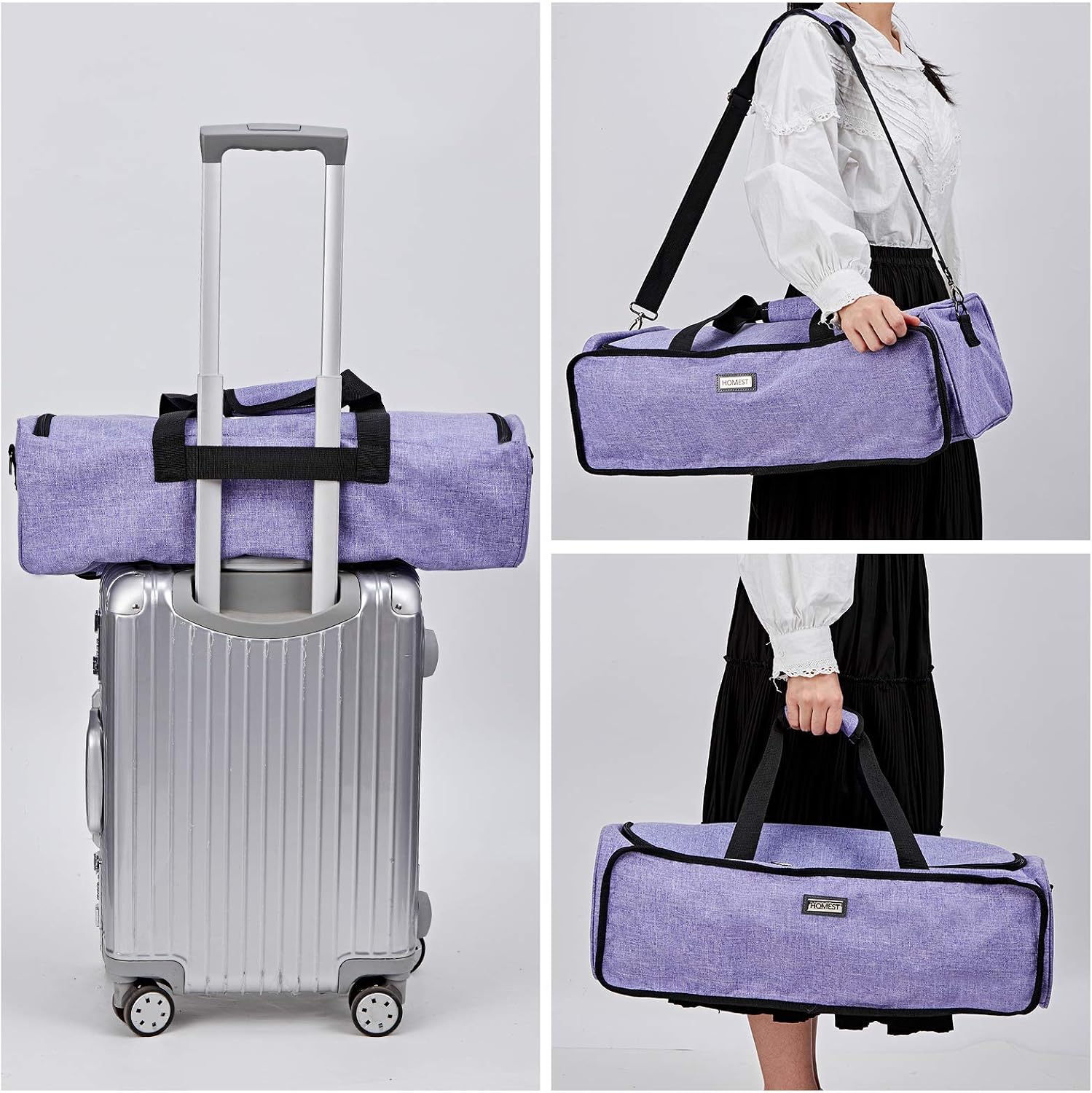 HOMEST Carrying Case For Cricut Explore Air 2, Cricut Maker, Large Front Pocket for Accessories, Purple (Patent Design)