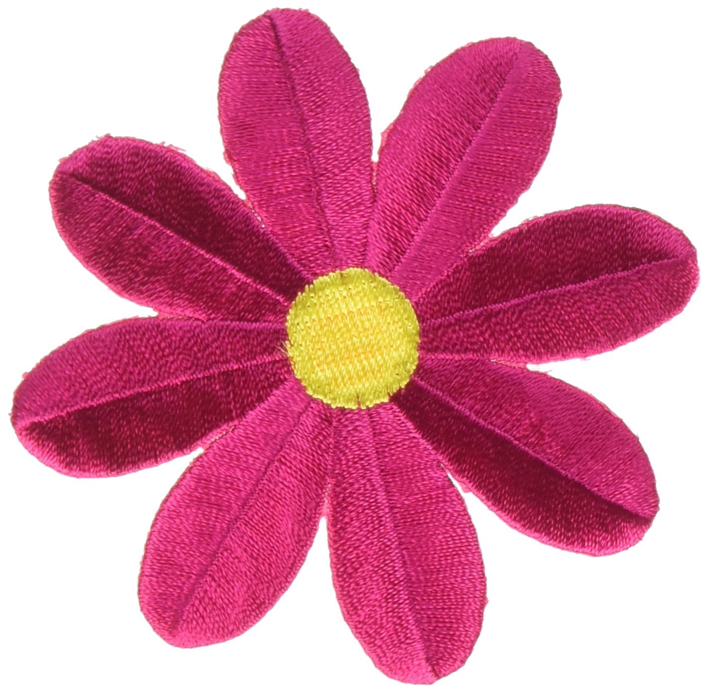 Wrights Iron-On Applique, Fuchsia Retro Flower