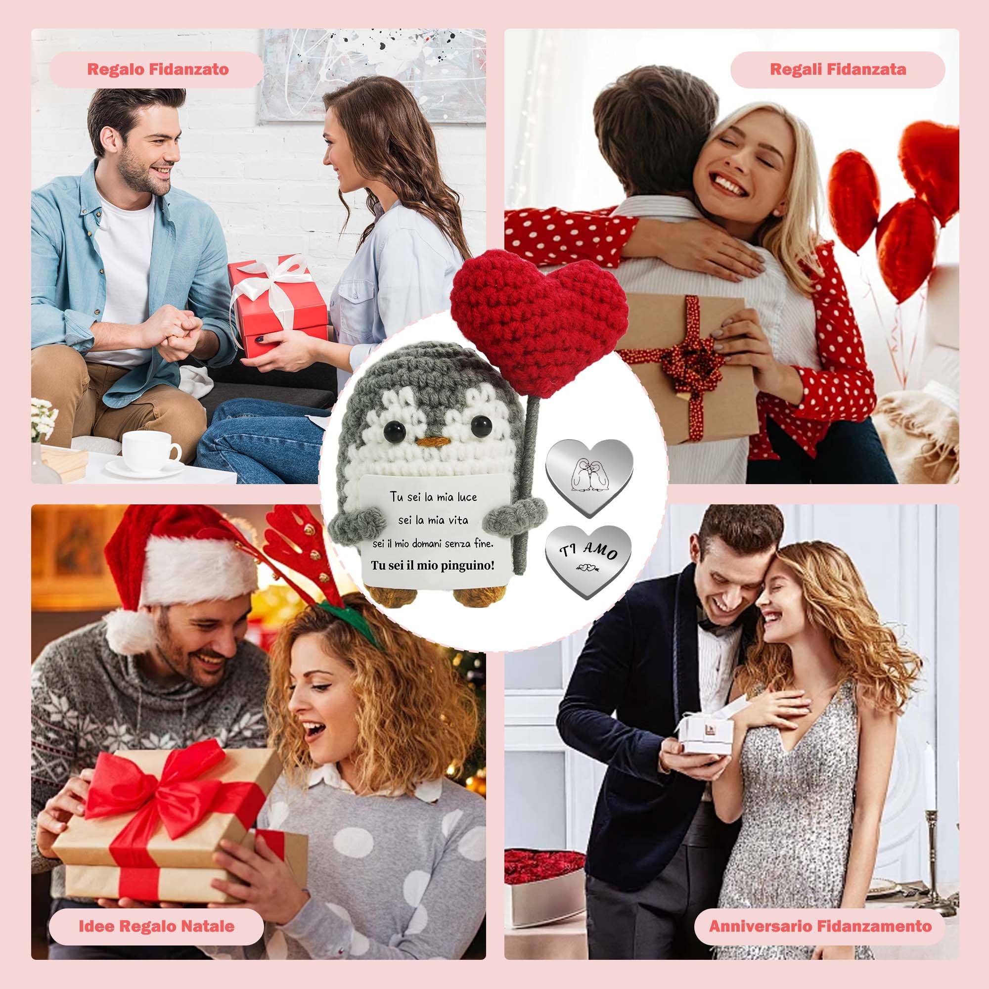Idee Regalo Donna Compleanno Regalo Uomo, Regali Fidanzato, Positivo Pinguino Peluche, Regali per lei Fidanzata, Romantico per la Coppia San Valentino per lui e lei