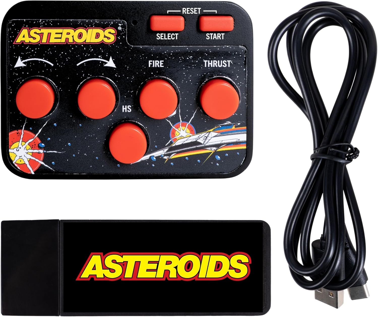 Asteroids Plug & Play Retro TV Game Console – HDMI Arcade Gaming System with Wireless Controller, Classic Space Shooter Video Game, No WiFi Required, Portable Home Gaming Device for Kids & Adults