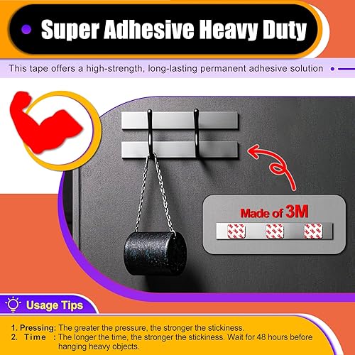 Miniatura 2 de 30 almohadillas adhesivas grandes y fuertes de doble cara, hechas de 3M, cinta de espuma adhesiva cuadrada resistente para pared de decoración de