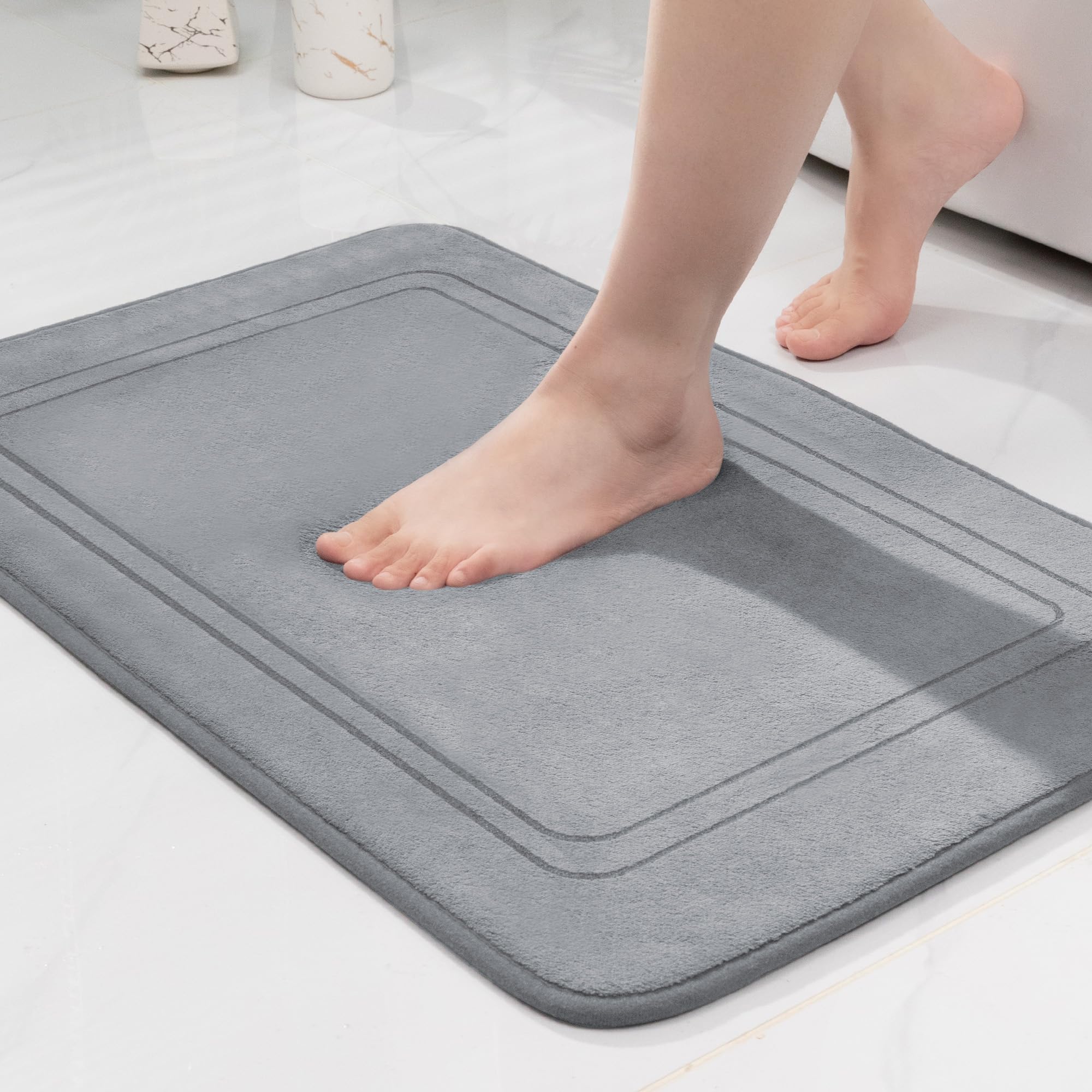 chakme Badematte rutschfest,Badezimmerteppich Weich Badteppich Saugfähige Badvorleger Duschvorleger Fussmatte für Badezimmer