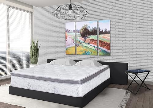 Colchón Olee Sleep de 12pulgadas híbrido de espuma viscoelástica y muelles Memory Foam gris Completo